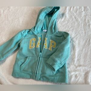 GAP Kids Teal and Yellow Zip Up Hoodie